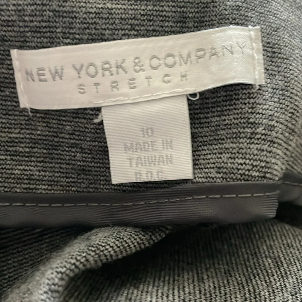 New York & Company Women Charcoal Stretch Pencil Skirt Size 10 Contemporary